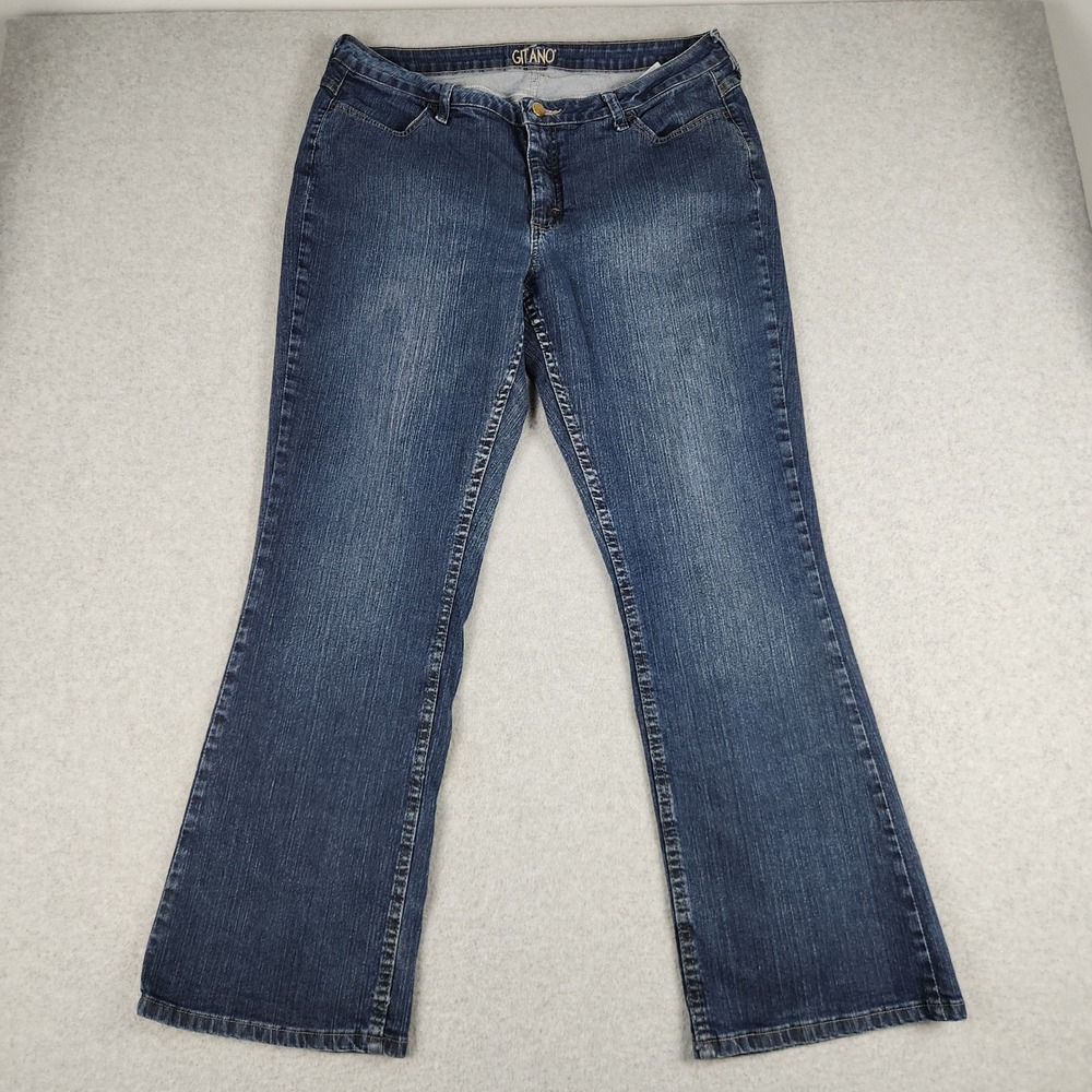 Gitano Bootcut Jeans Women 16M Blue Denim Faded Boho Streetwear Grunge Americana